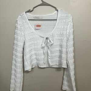 Nectar Clothing White Textured Crop Top